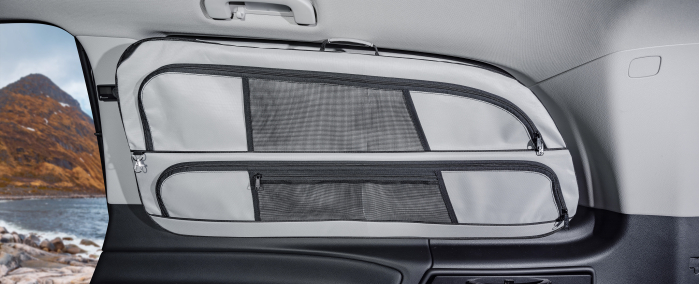 Fensterpacktasche für Mercedes Benz V-Klasse / Vito ab 2014, Beifahrerseite, hellgrau