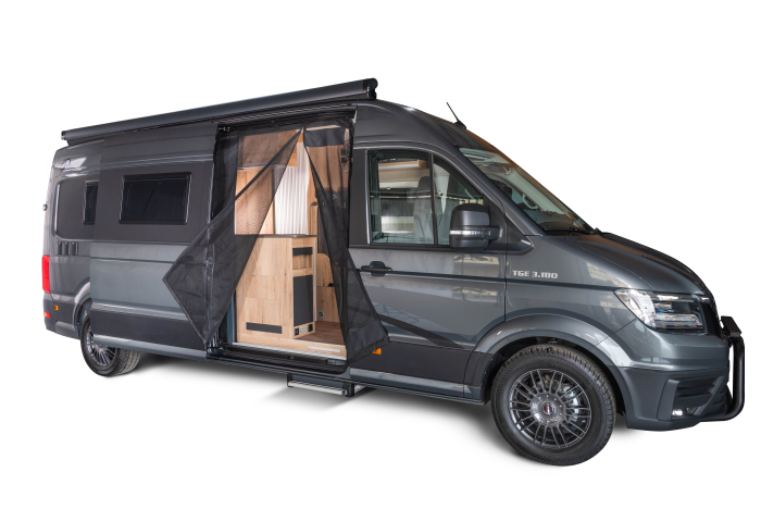 Moskitonetz für VW Crafter II  / MAN TGE (ab 2017), Schiebetüre, Magnetreißverschluss