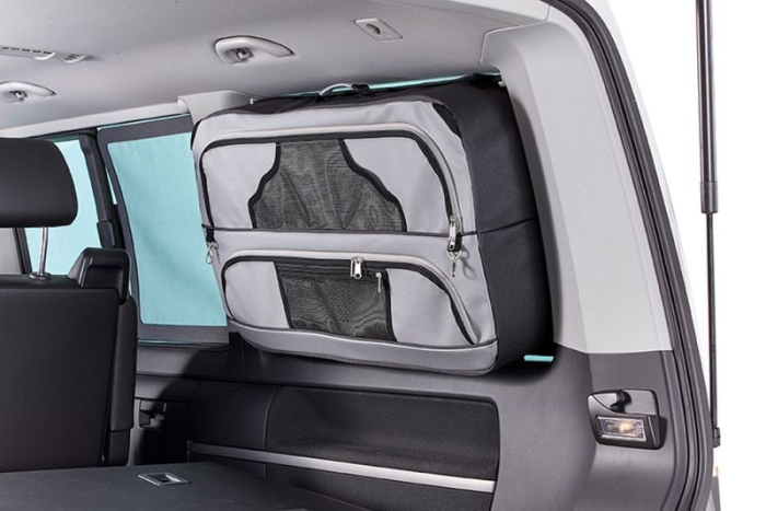 Fensterpacktasche mit Paneel für VW T5 / T6 / T6.1, Beifahrerseite, schmale Ausführung