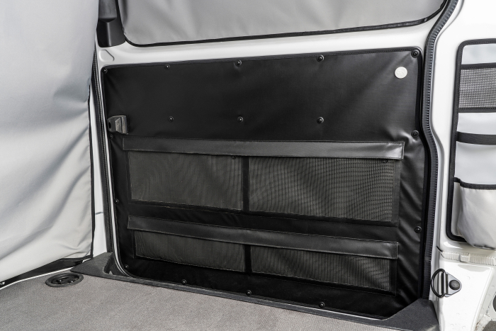 SCHIEBETÜRENVERKLEIDUNG mit Reißverschlusstaschen, rechts (Beifahrerseite)