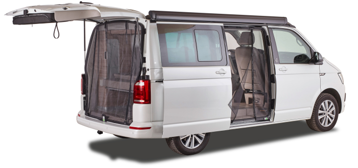 Moskitonetz für VW T5 / T6 / T6.1, Schiebetüre, Magnetreißverschluss