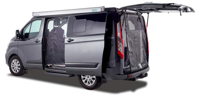 Moskitonetz für Ford Custom (2012-2023), Schiebetüre, Magnetreißverschluss