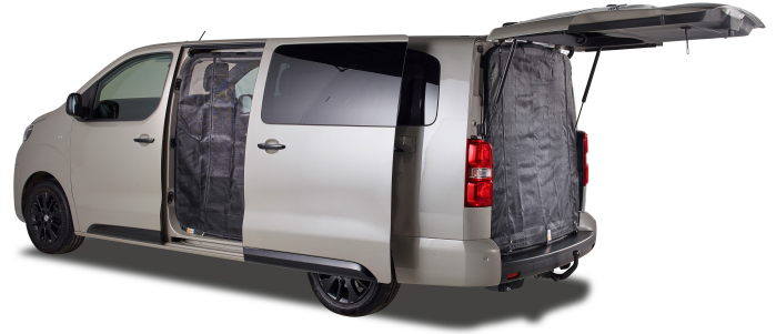 Moskitonetz für Citroën / Fiat / Opel / Peugeot / Toyota, Schiebetüre, Magnetreißverschluss