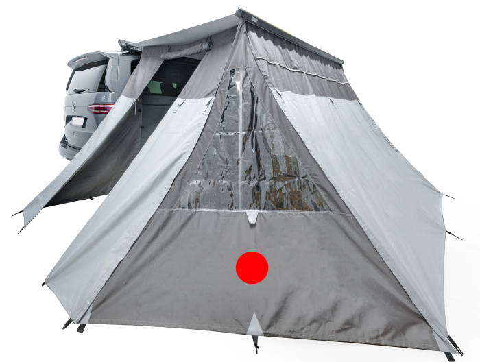 Eckteil für Markise mit Fenster und Abdunkelung - links