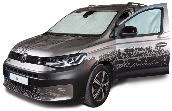 Front- u. Seitenscheibenisolierung für VW Caddy 5 / Ford Connect, 3-teilig, innen