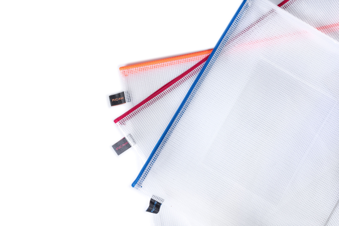 Aufbewahrungstasche transparent, weinrot, Größe: L