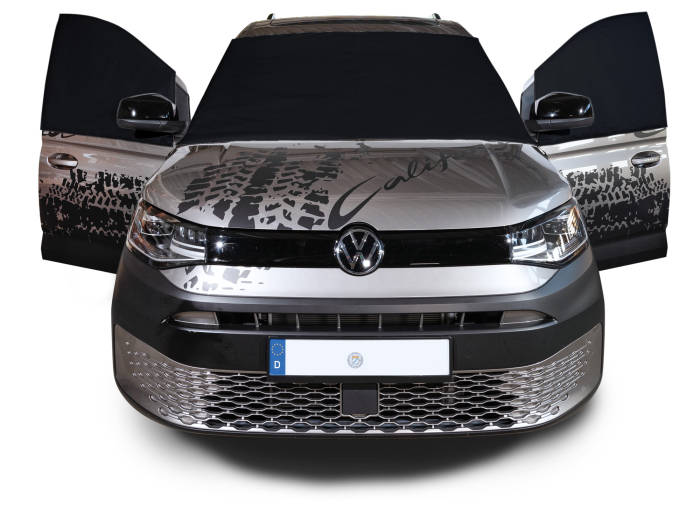 Front- u. Seitenscheiben-Cover für VW Caddy 5 / Ford Connect, 3-teilig, außen